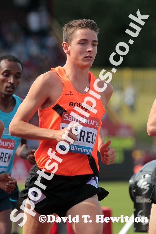 Tom Farrell (GB) in the 5000 metres at the IAAF Diamond League, Birmingham.